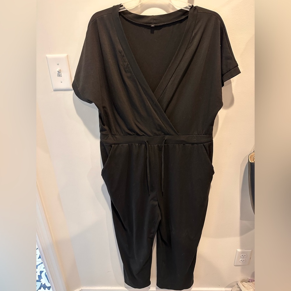 Black Short Sleeve Jumpsuit